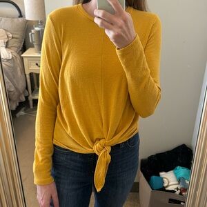 Mustard Yellow tie-front sweater